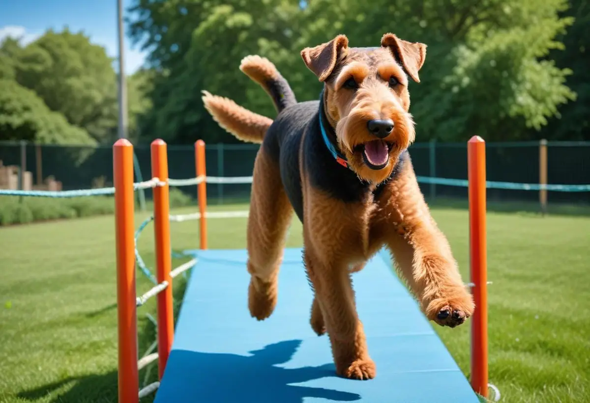 Airedaleterrier – en energisk och smart sällskapshund illustration
