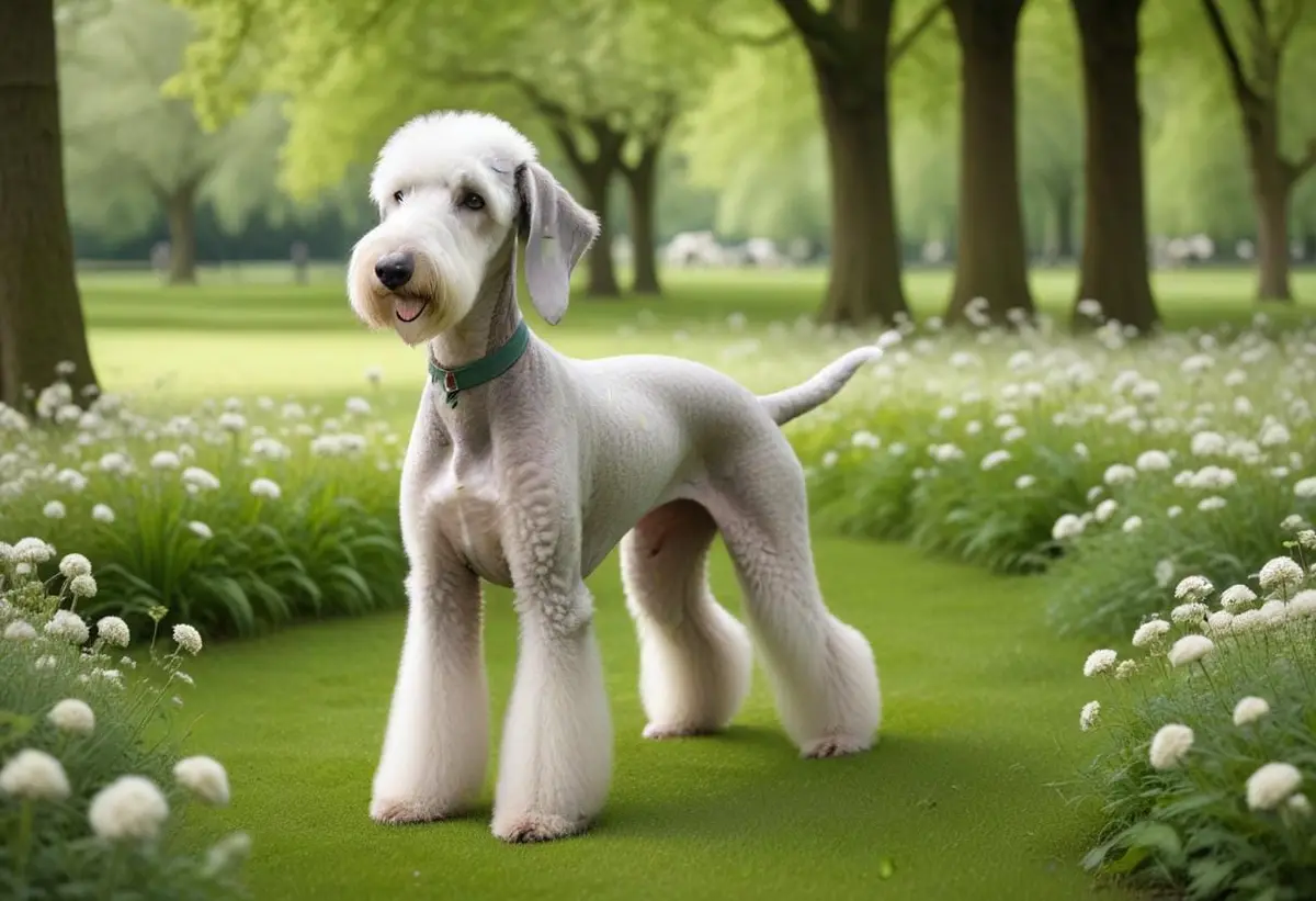Bedlingtonterrier – den lekfulla hunden med stil illustration