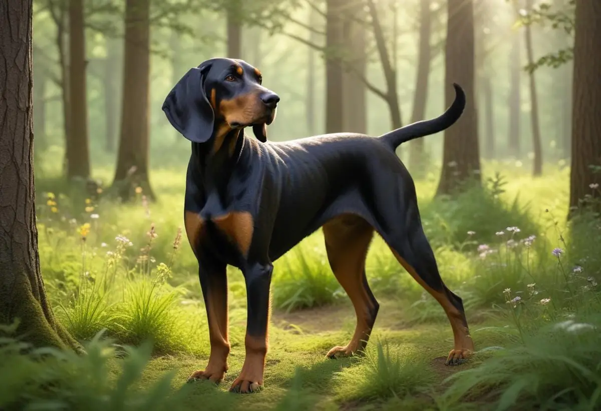 Upptäck black and tan hundar – roliga och lekfulla följeslagare illustration