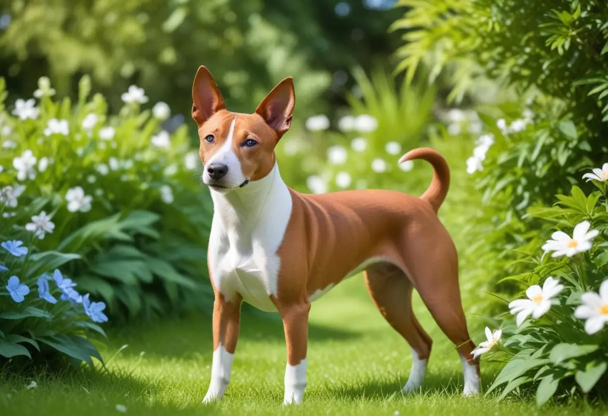 Unik charm och kattliknande beteende hos basenji illustration