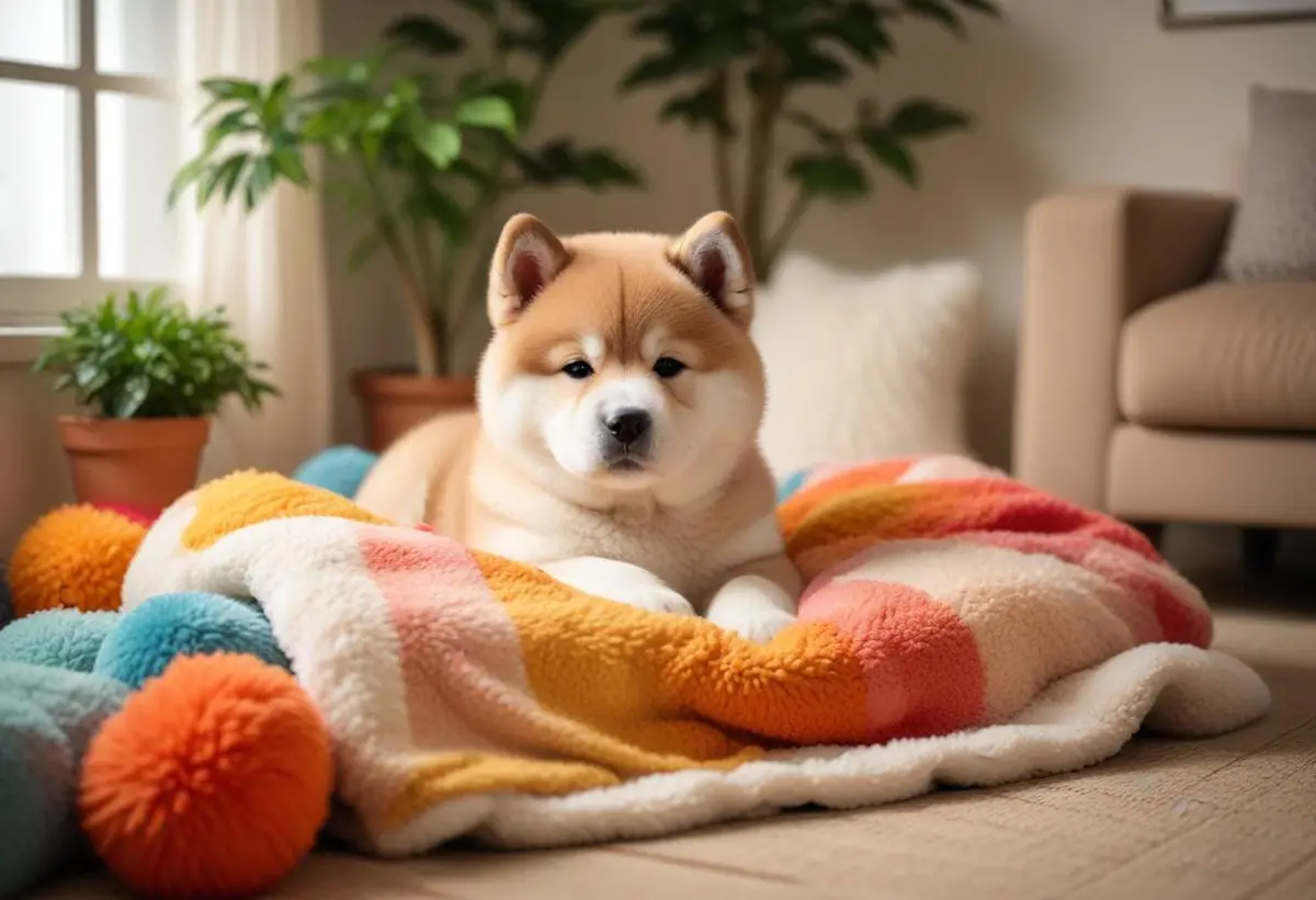 Japansk akita valp - en kär vän för livet! illustration